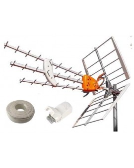 Kit Televes Antena DAT HD + Fuente + Cable.