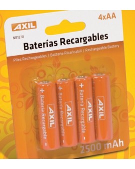 Pack 4 pils recargables AA 2500MAh