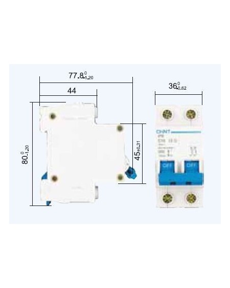 Magnetotérmico Chint 2 Polos 20A CURVA C