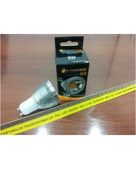 Bombilla dicroica LED COB 5W GU10 luz blanca 5000k Atmoss