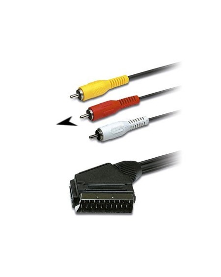 CONEXION EURO (IN) A 2 RCA AUDIO/1 RCA VIDEO (OUT) 1,5M  REF. 02-0569