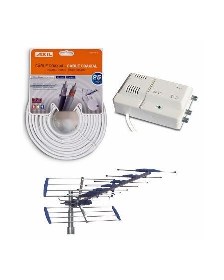 Kit Antena AN6000BI + Amplificador AM6141 + Cable CA0728E