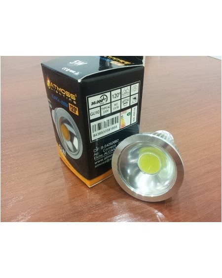 Bombilla dicroica LED COB 5W GU10 luz blanca 5000k Atmoss