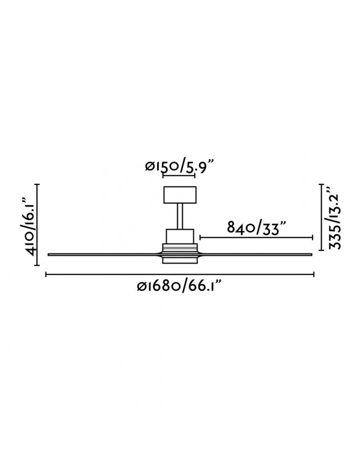 Ventilador Sin Luz Lantau-G Nogal 3 aspas