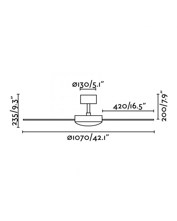 Ventilador Sin Luz Mini Mallorca Marrón 3 aspas