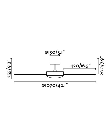 Ventilador Sin Luz Mini Mallorca Marrón 3 aspas