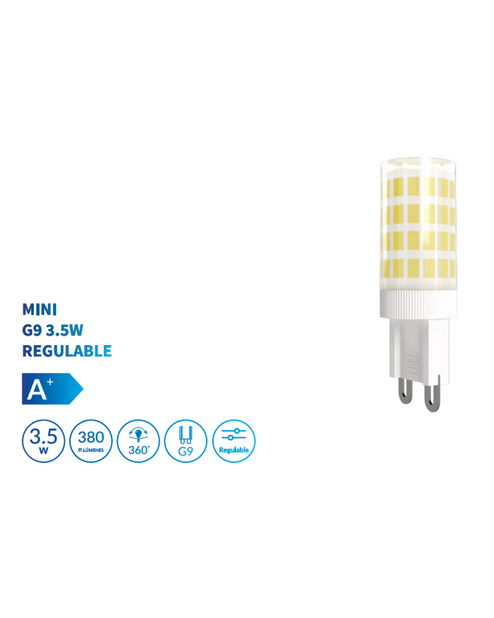 Lámpara LED SMD 3.5W casquillo G9 luz Calida
