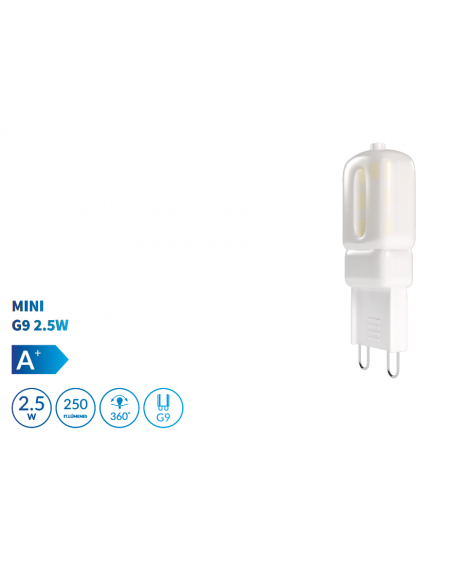 Lámpara LED SMD 2.5W casquillo G9 luz blanca Lámpara LED SMD 2.5W casquillo G9 luz blanca
