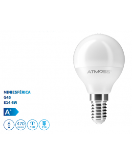 Lámpara Miniesférica G45 E14 6W Serie Ampera 2