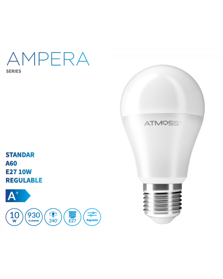 Lámpara Standar A60 E27 10W Regulable Serie Ampera Lámpara Standar A60 E27 10W Regulable Serie Ampera