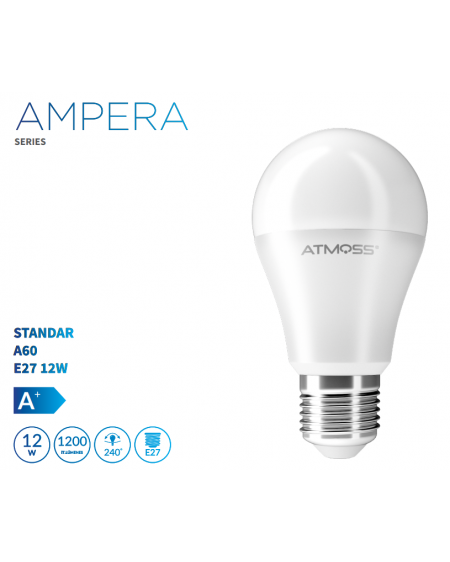 Lámpara Standar A60 E27 12W Serie Ampera