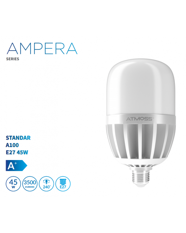 Lámpara Standar A100 E27 45W Serie Ampera