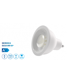 Bombilla dicroica LED SMD 8W casquillo GU10 luz cálida 2
