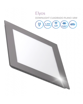 Downlight LED Cuadrado Plano Cromo 18W Luz Neutra
