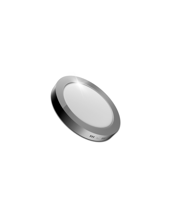 Downlight LED Circular Superficie Cromo 18W Luz Neutra