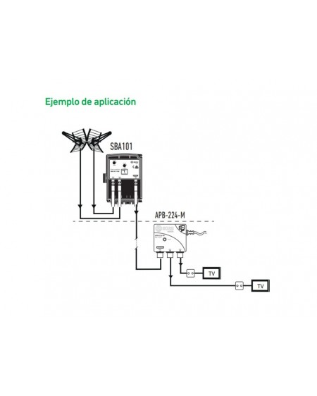 Amplificador de Mástil 2 entradas SBA-101