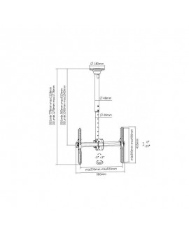 Soporte TV techo HD 3L 37" - 70" 2