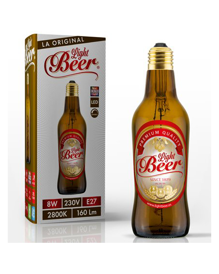 Bombilla LED Light Beer Marrón con etiqueta Bombilla LED Light Beer Marrón con etiqueta