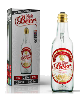 Bombilla LED Light Beer Transparente con Etiqueta 2