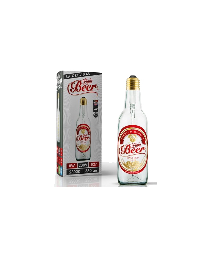 Bombilla LED Light Beer Transparente con Etiqueta