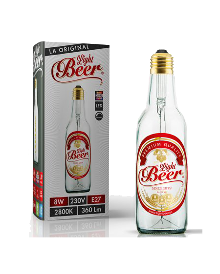 Bombilla LED Light Beer Transparente con Etiqueta Bombilla LED Light Beer Transparente con Etiqueta